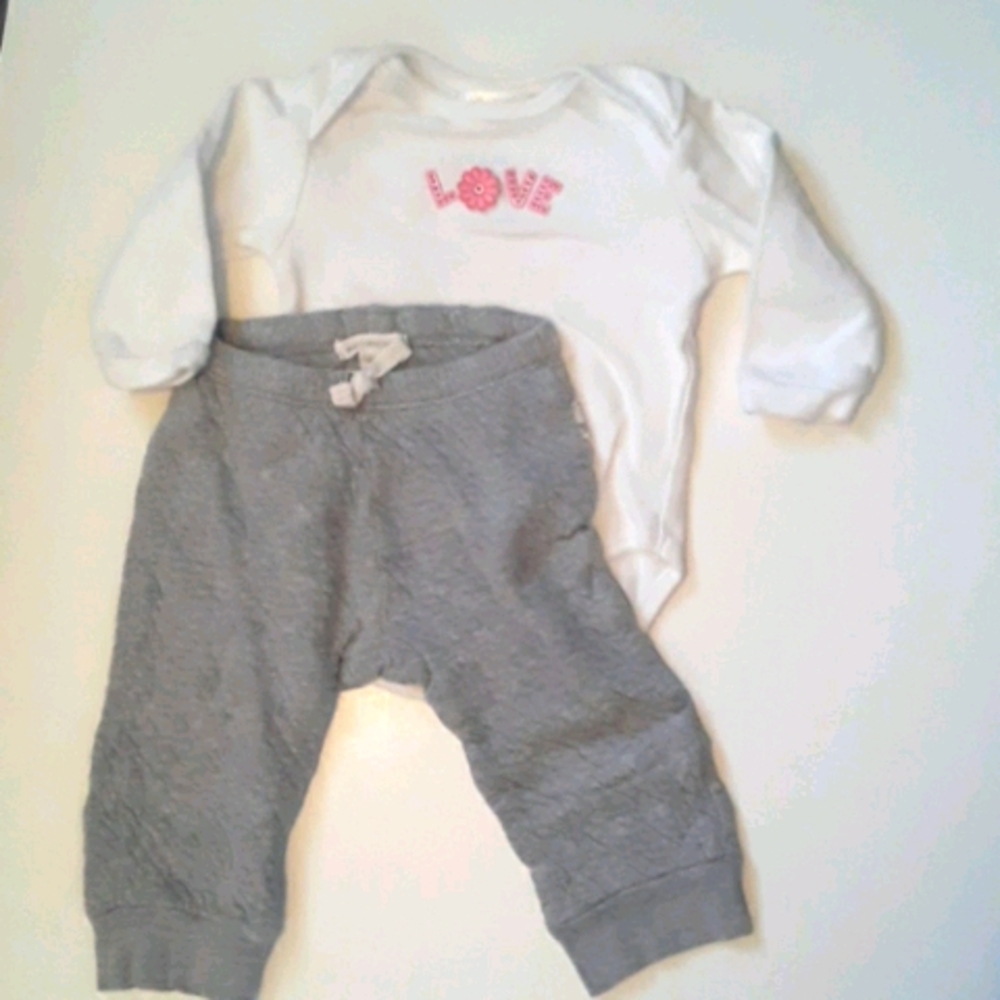 'LOVE' Onsie & Gray Cotton Sweats 2 pc